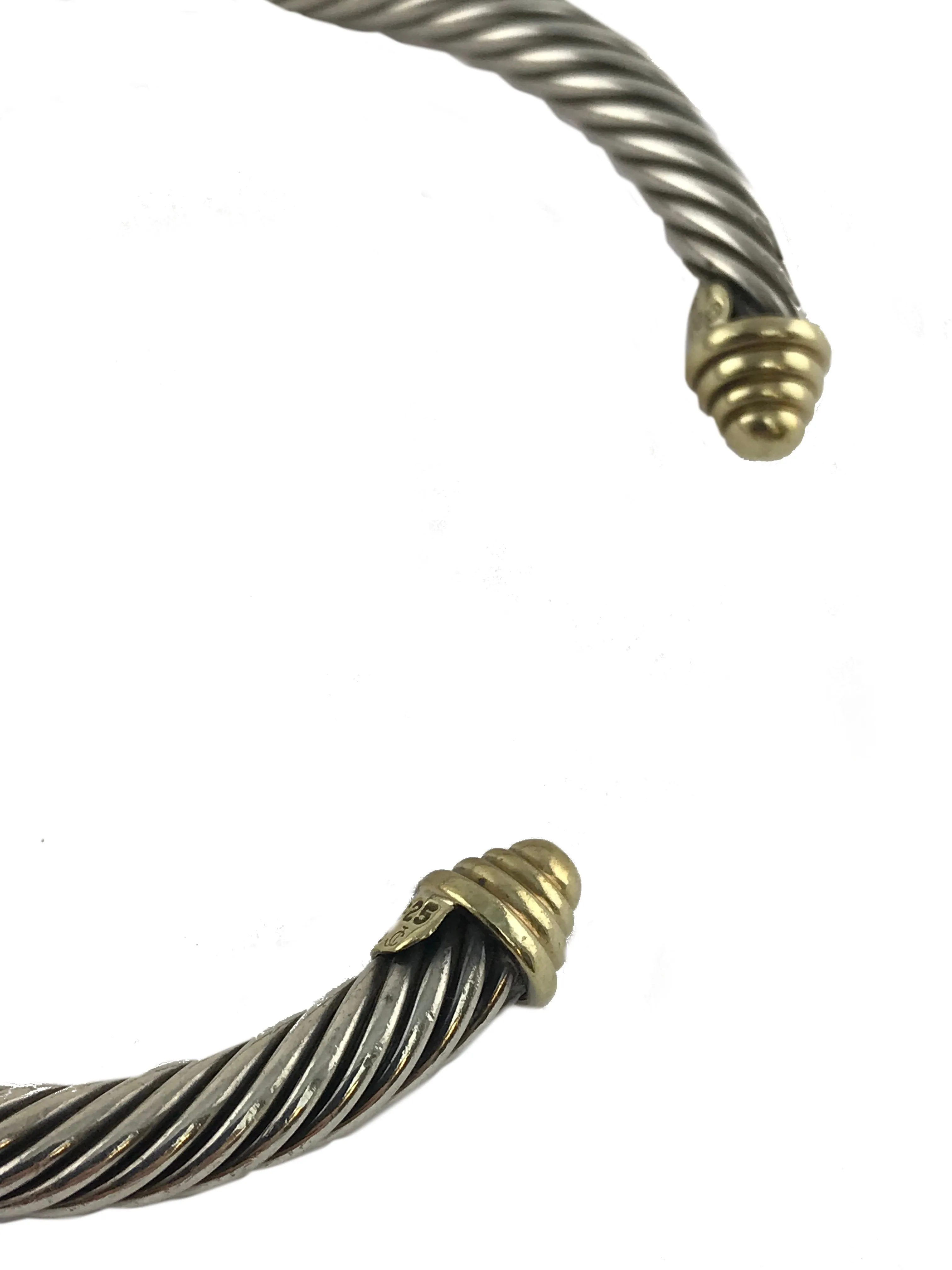 David Yurman Cable Classics Sterling Silver 14k Gold Bracelet