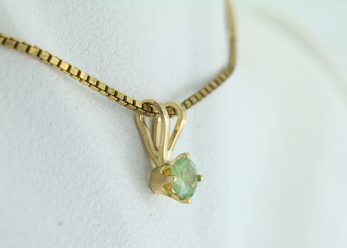 Demantoid Garnet 14kt Gold Pendant