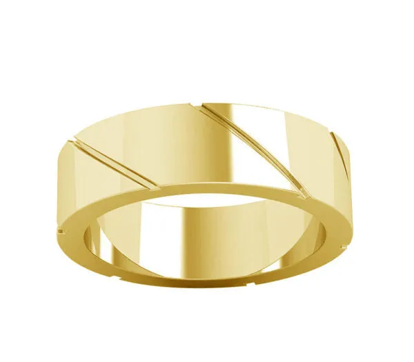 DIAGONAL STRIPE CLASSIC WEDDING BAND