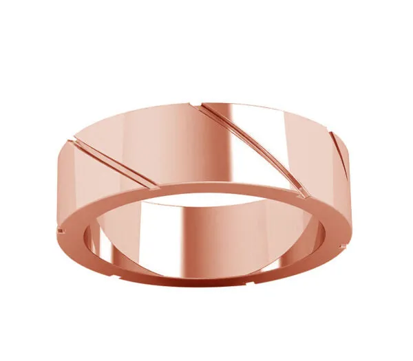 DIAGONAL STRIPE CLASSIC WEDDING BAND