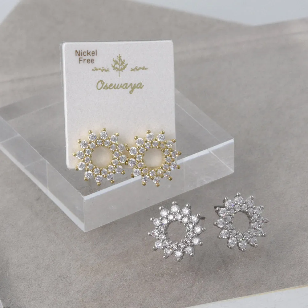 Diamante Sun Stud Earrings