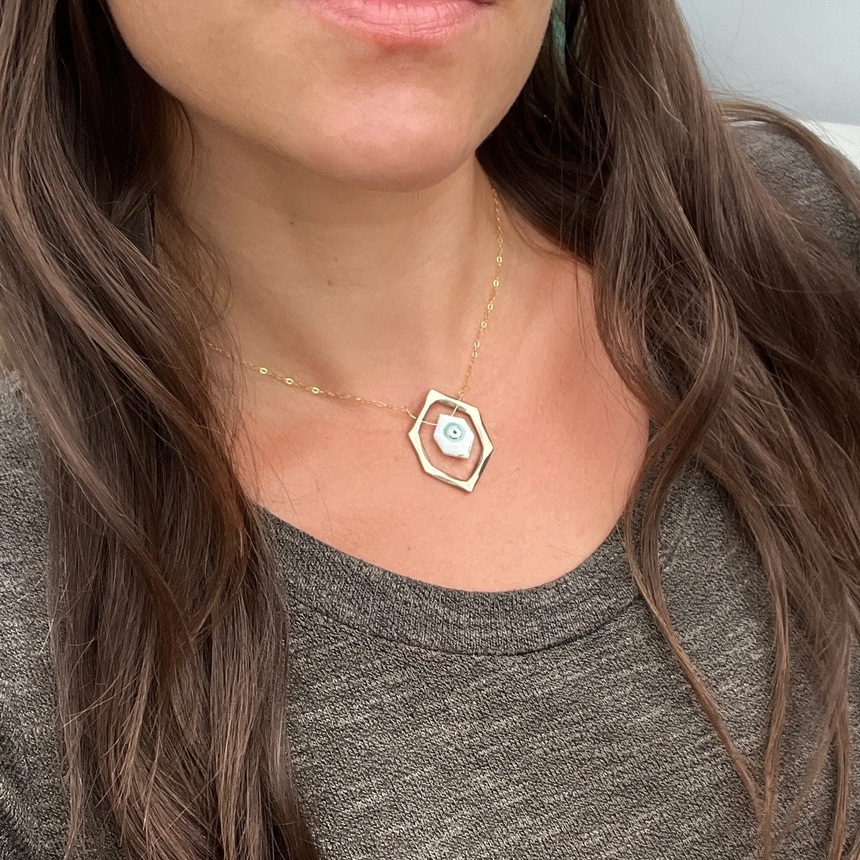 DIAMOND Eye Solar Quartz Necklace