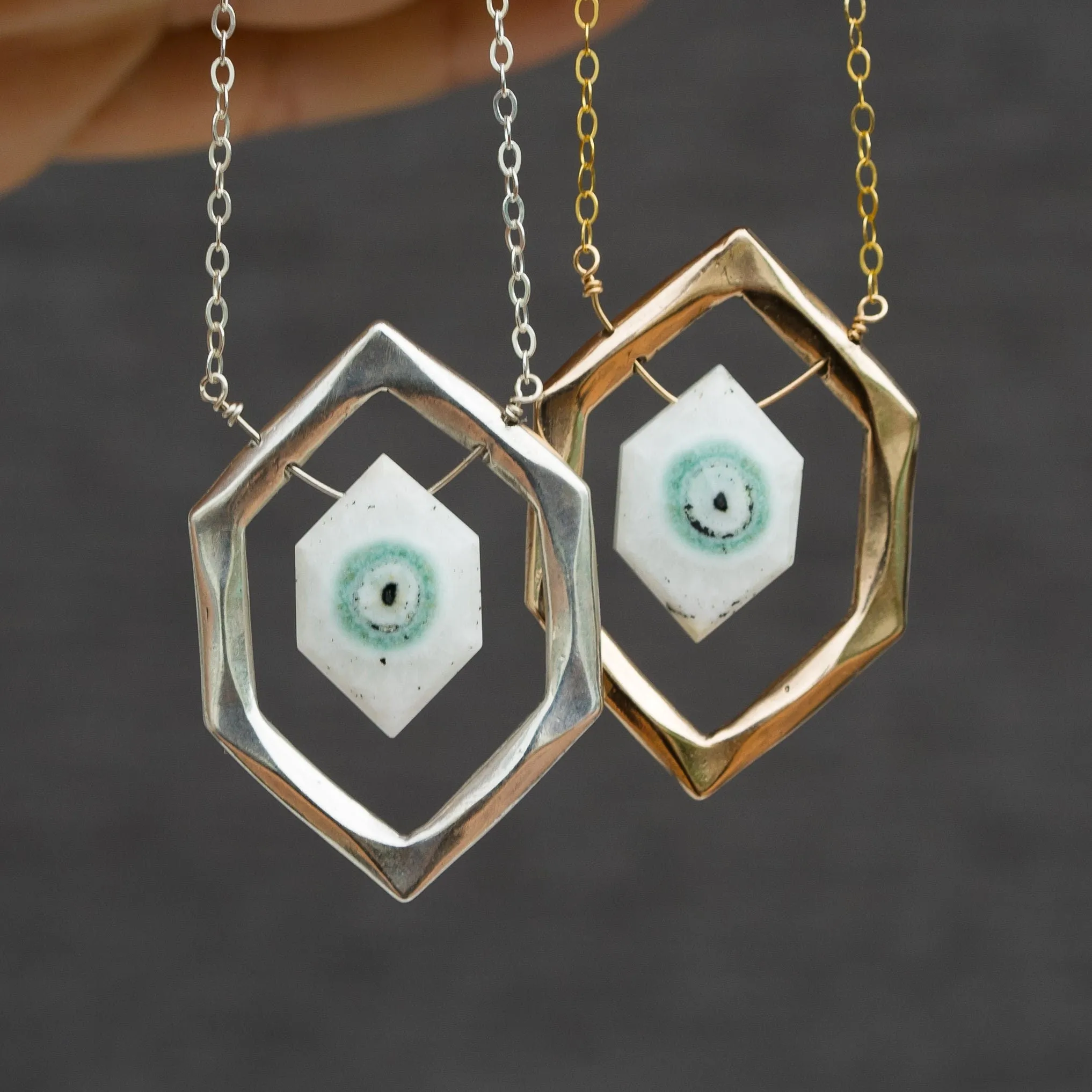 DIAMOND Eye Solar Quartz Necklace