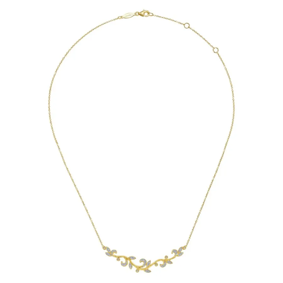 Diamond Vine Necklace in Gold