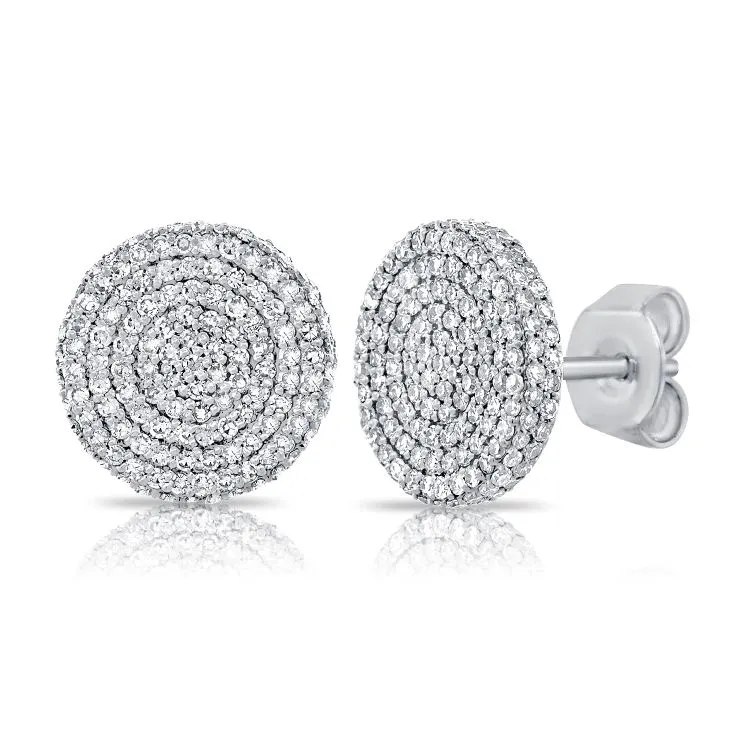 Domed Pave Statement disc earrings