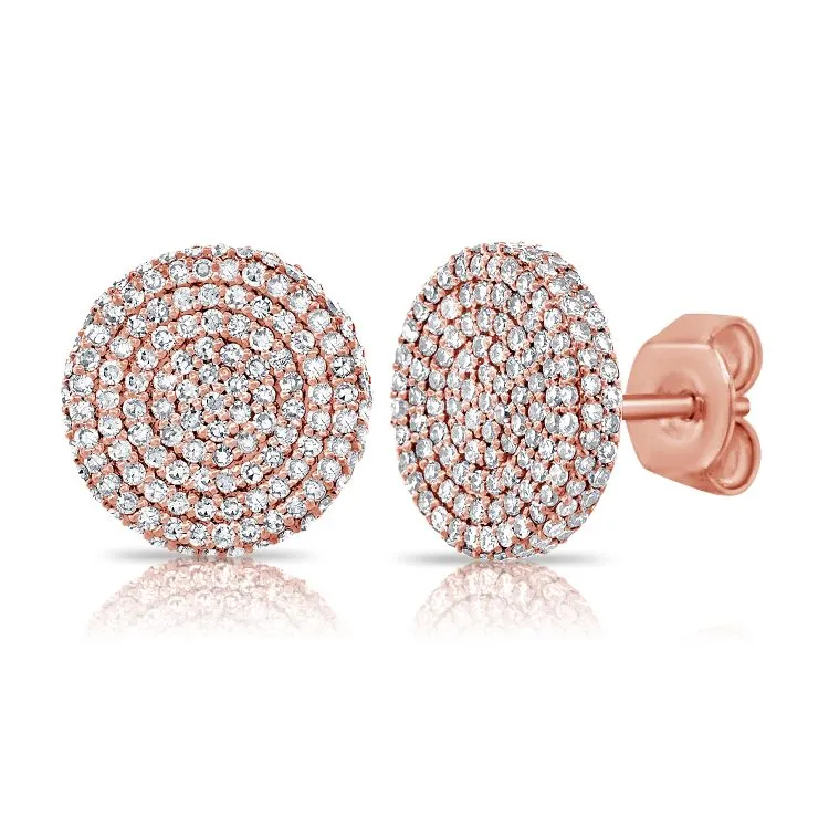 Domed Pave Statement disc earrings