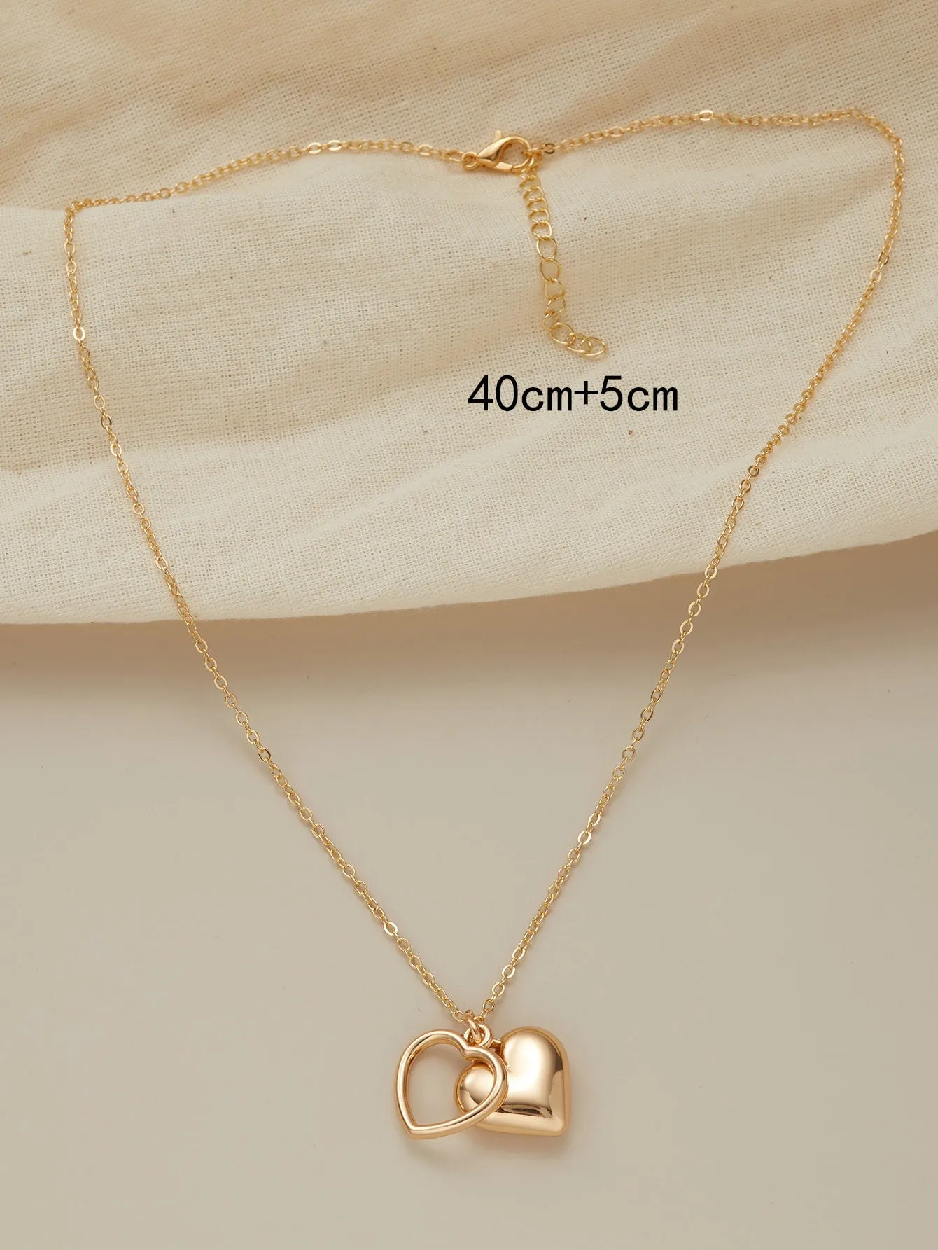 Double Heart Pendant Necklace Dainty Necklace Novelty Necklace Creative Necklace