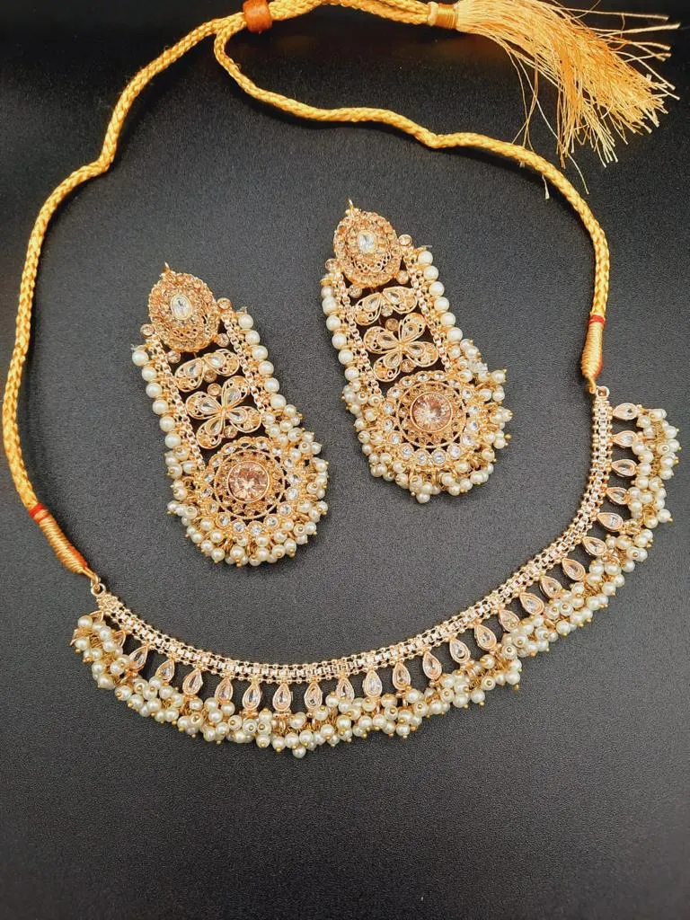 Egyptian Inspired Broad Bold Style Earrings with necklace