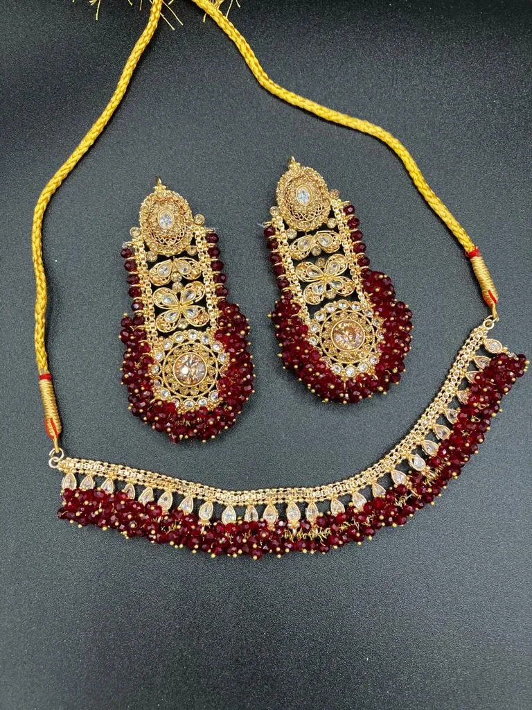 Egyptian Inspired Broad Bold Style Earrings with necklace