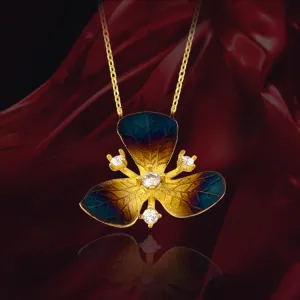 Ember Three Petal Orchid Pendant