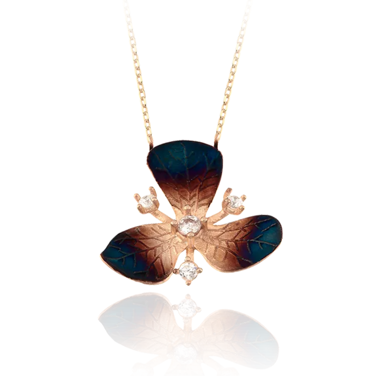 Ember Three Petal Orchid Pendant