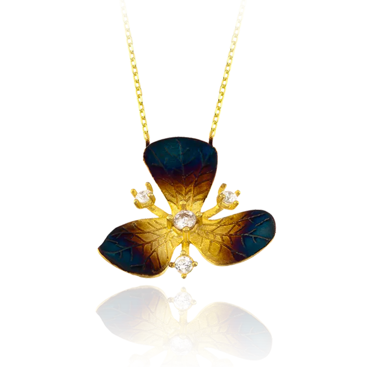 Ember Three Petal Orchid Pendant