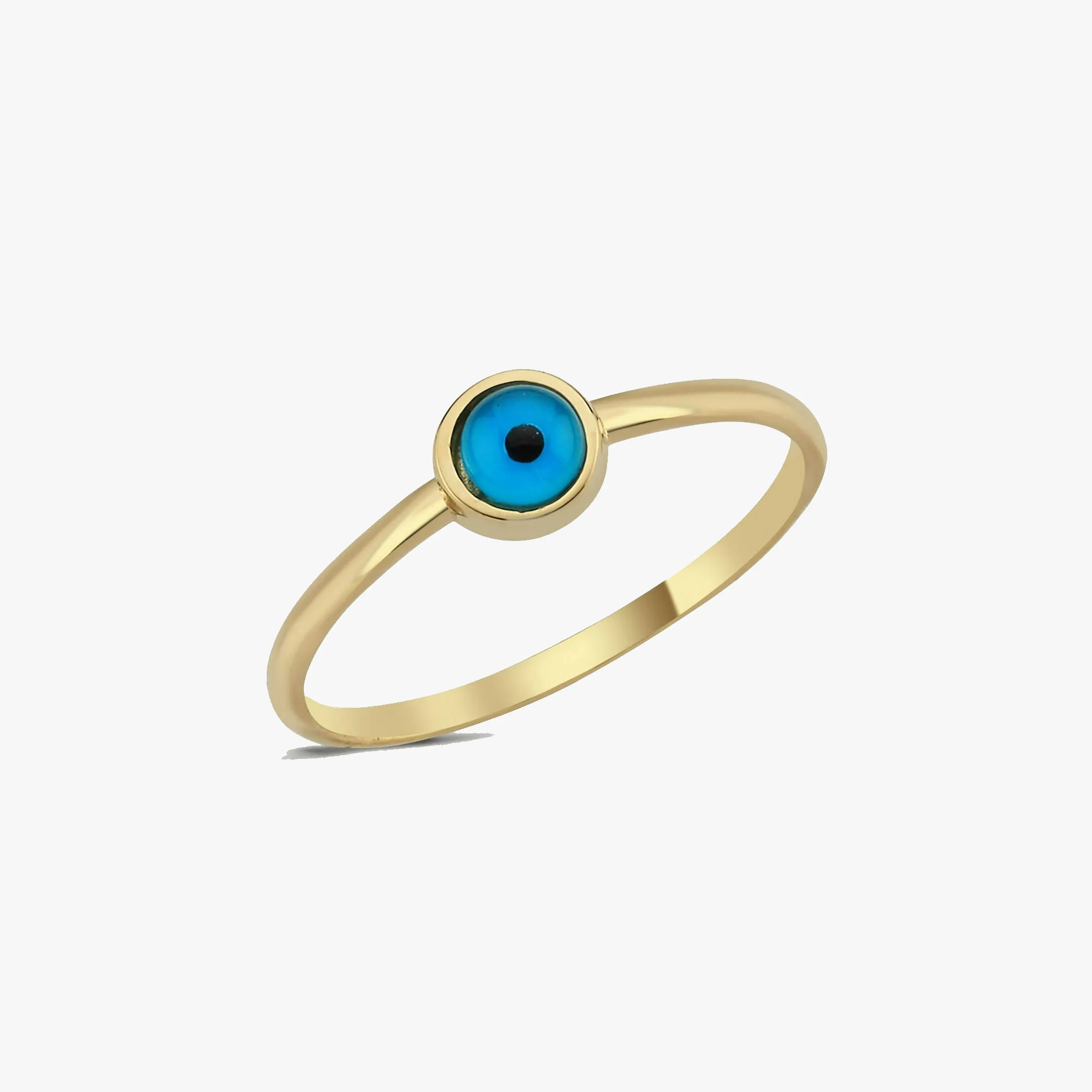 Evil Eye Ring | 14K Solid Gold