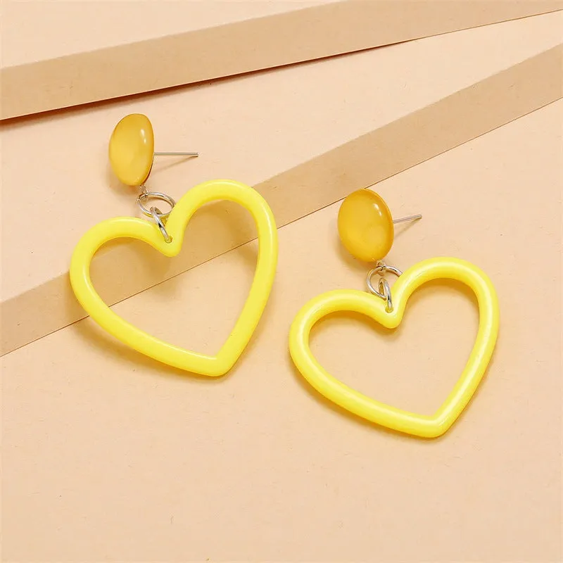 Fashion Simple Retro Net Red Heart-Shaped Earrings