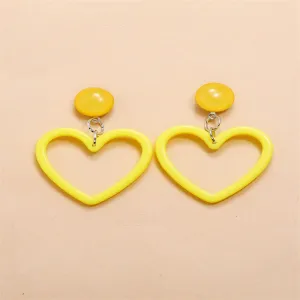 Fashion Simple Retro Net Red Heart-Shaped Earrings