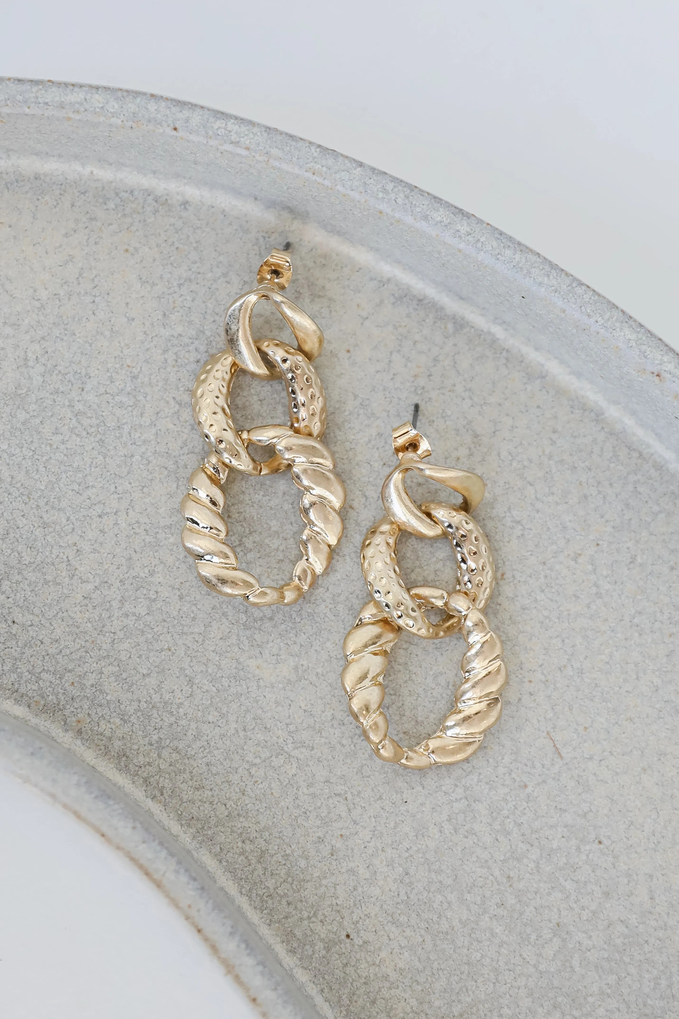 FINAL SALE - Annie Gold Chainlink Drop Earrings