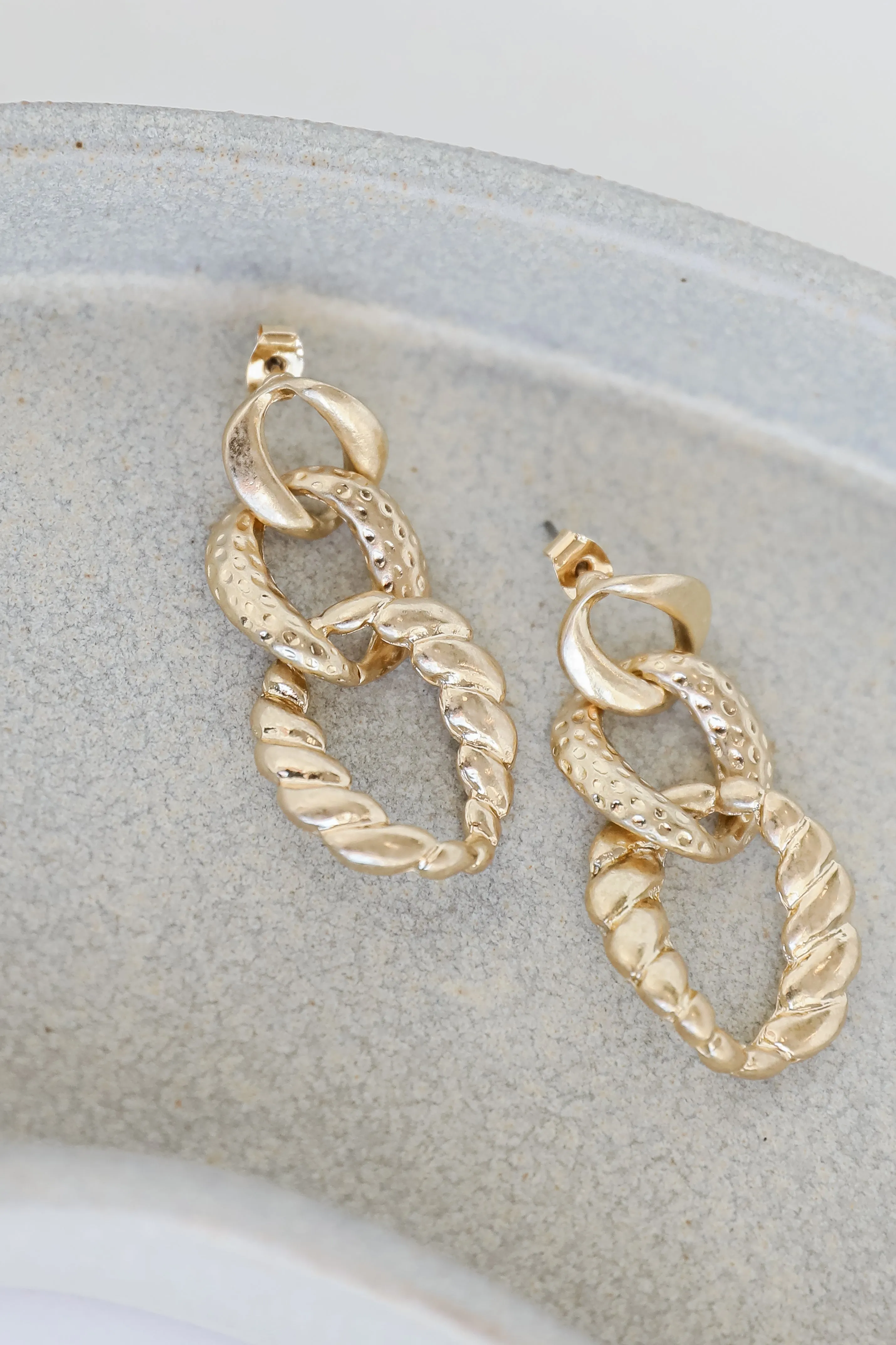 FINAL SALE - Annie Gold Chainlink Drop Earrings