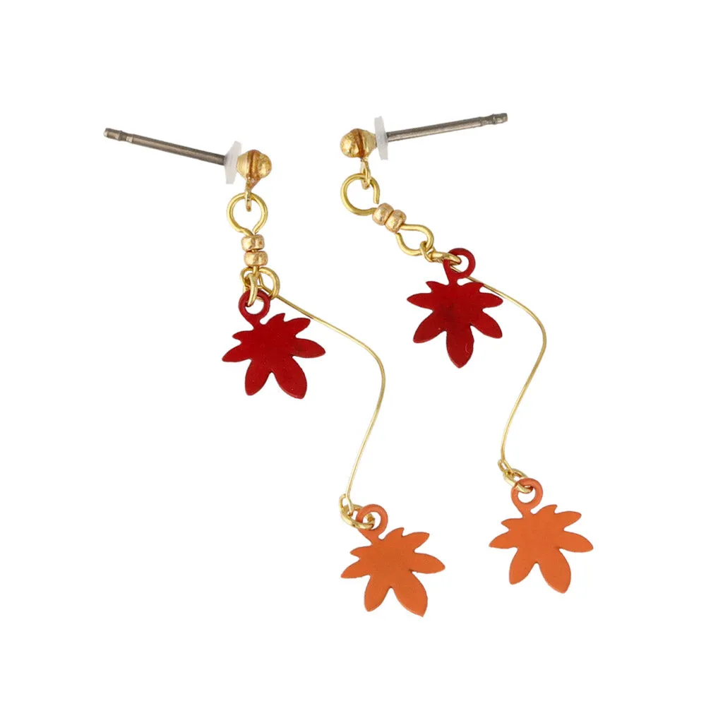 Floating Double Momiji Earrings