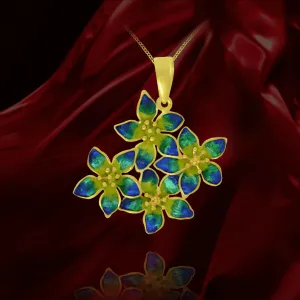 Flower Pendant with Enamel Detail