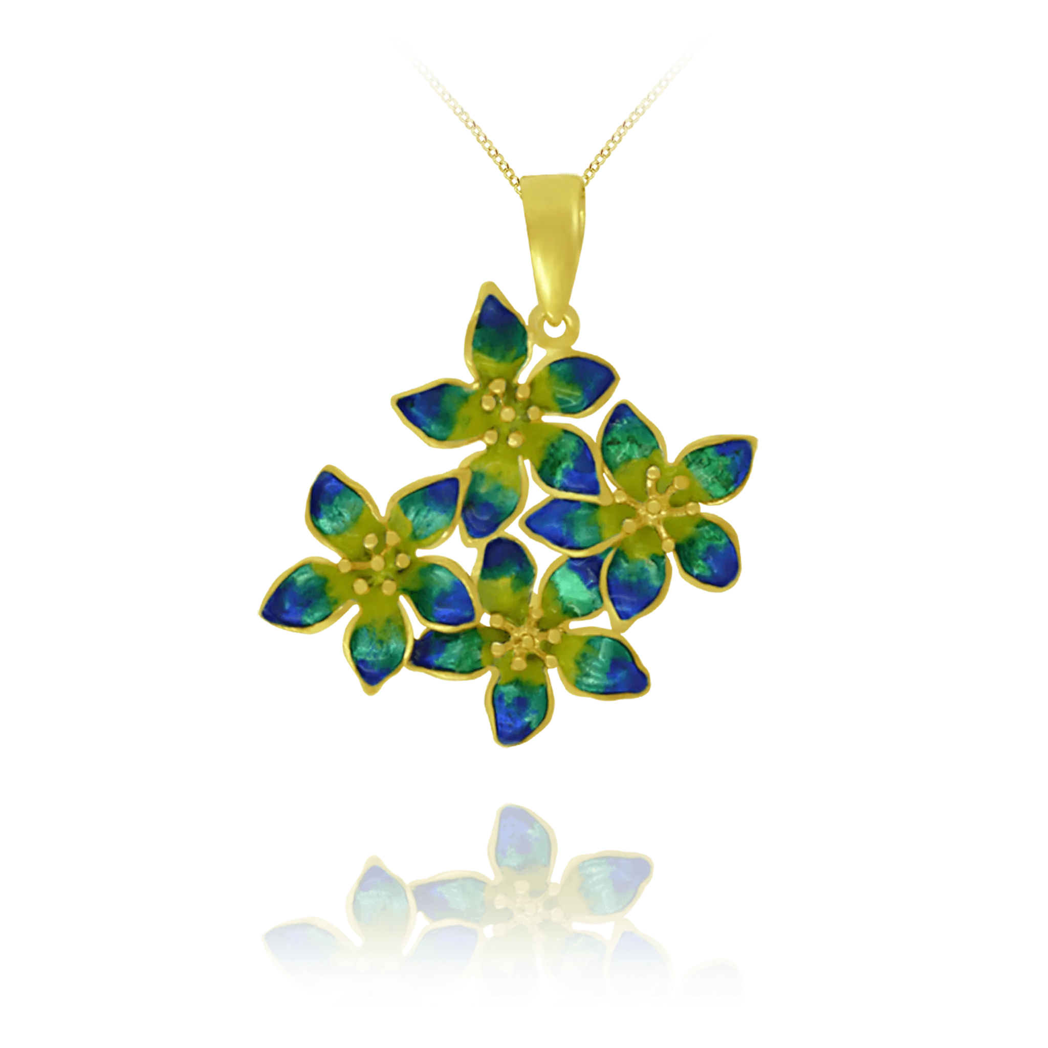 Flower Pendant with Enamel Detail