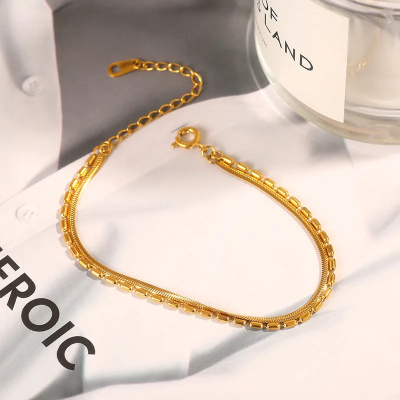 Frosty Light Luxury 18k Gold Delicate Bracelet