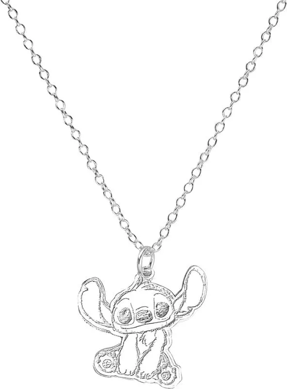 GAUEIOUR Stitch Necklace,Collarbone Chain Cute Girl Pendant, Fashionable Stitch Cartoon Cute Couple Necklace Personalized Hip-Hop Pendant Sweater Chain