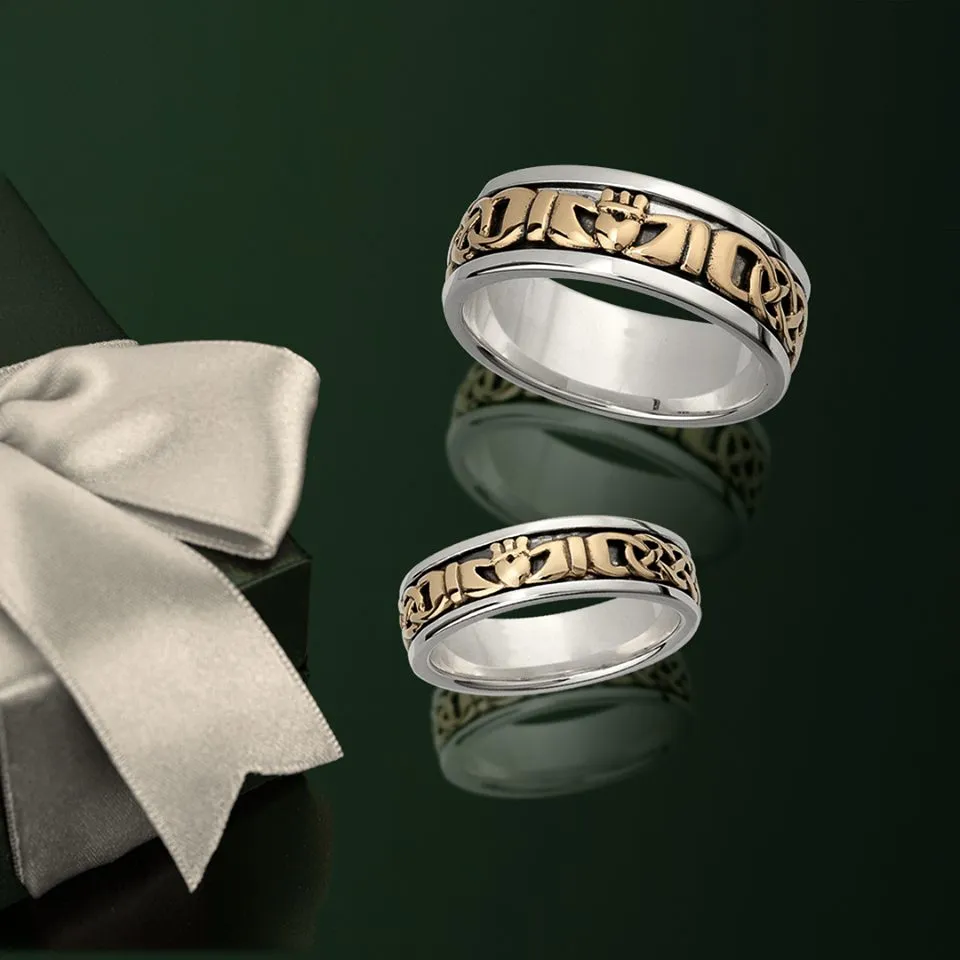 Gents Silver & Gold Claddagh Ring