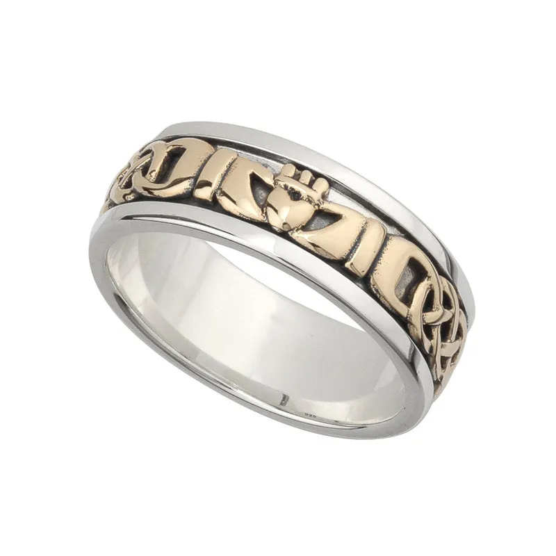 Gents Silver & Gold Claddagh Ring