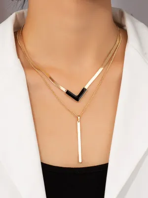 Geometric Charm Layered Creative Necklace Novelty Jewelry Fashion Jewelry