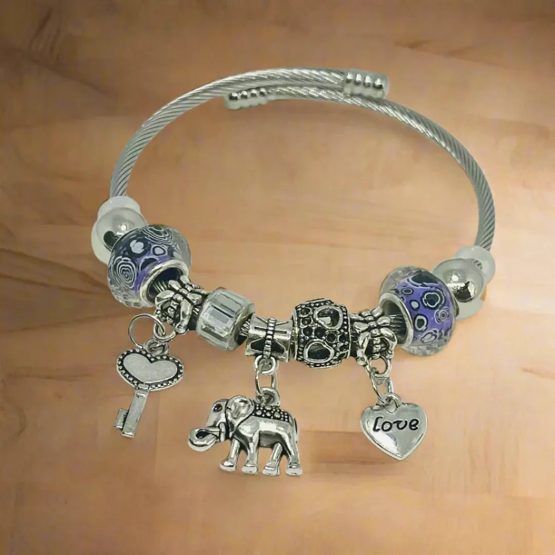 German silver openable Charm Bracelets