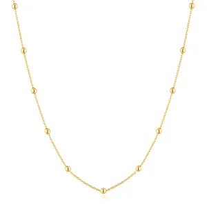 Gold Beaded Chain Necklace