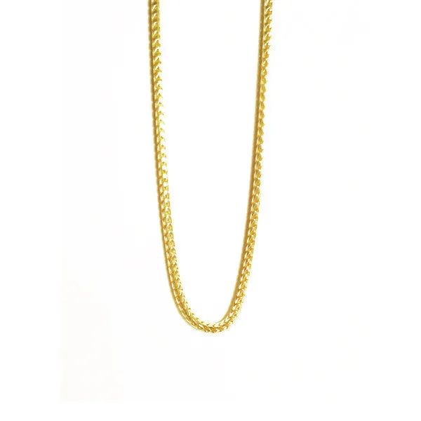 Gold-Dipped Franco Chain Layering Necklace 30 inch Unisex