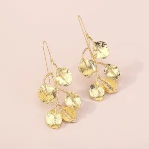 Gold Leaf Dangle Earrings jlt11670