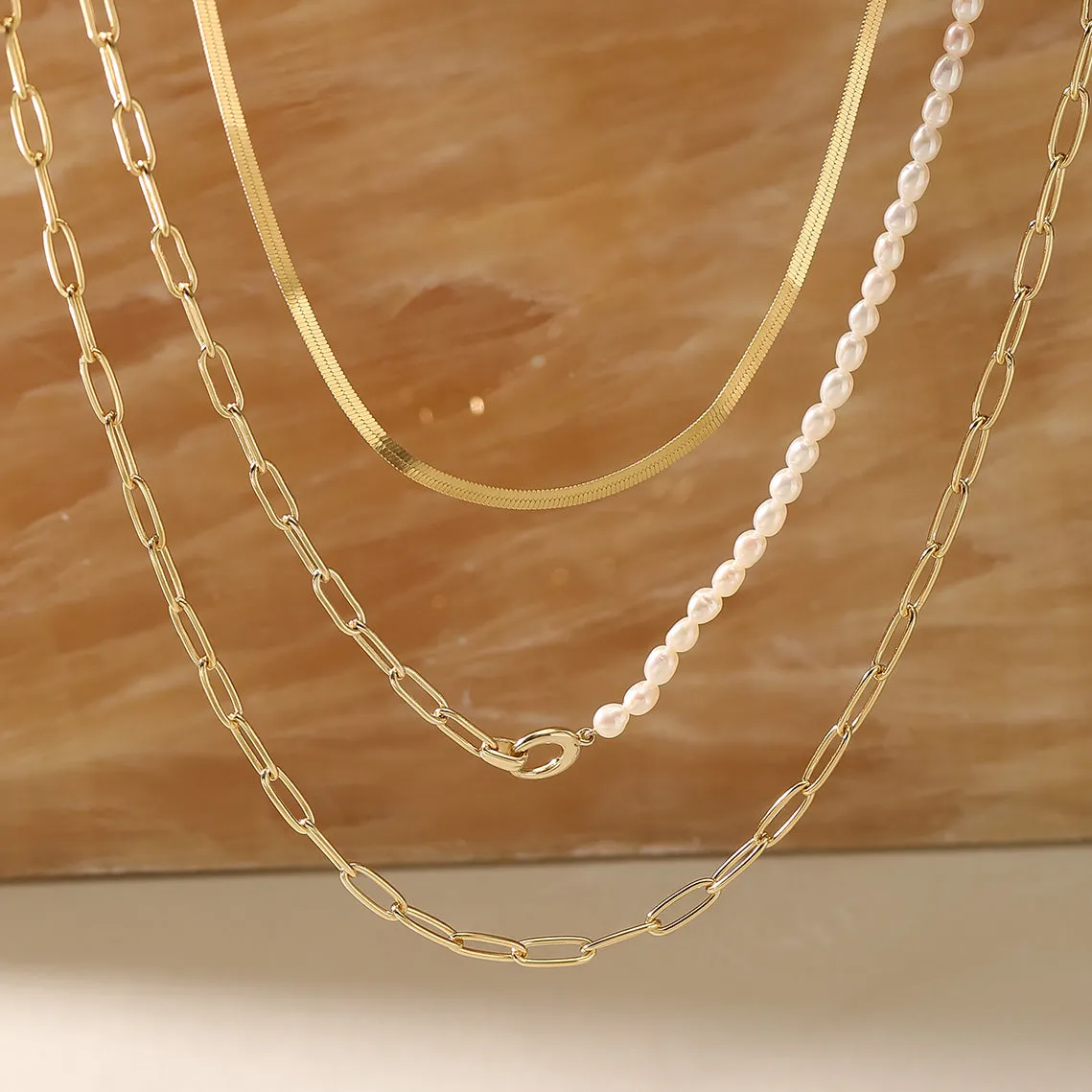 Gold Paperclip Chunky Chain Necklace