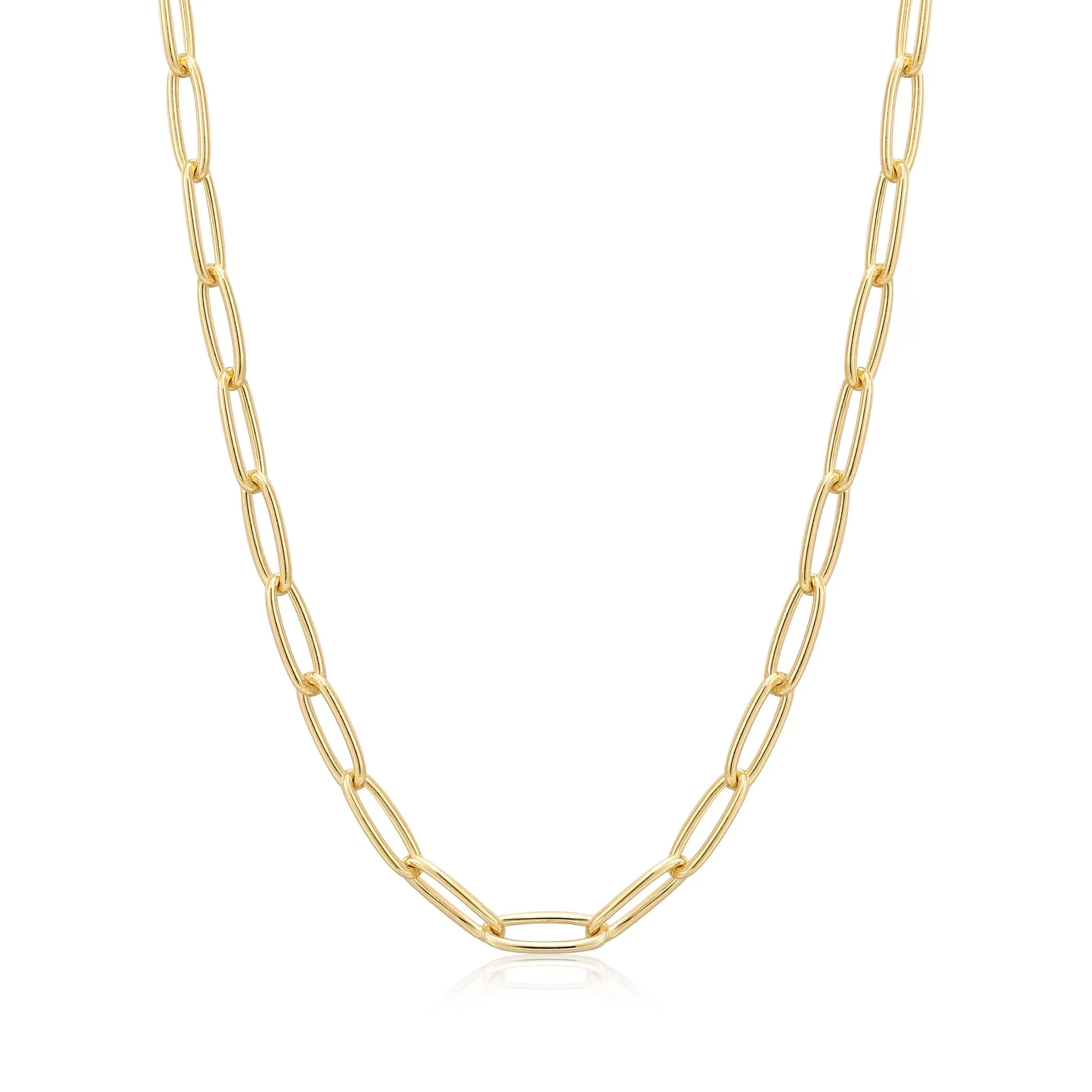 Gold Paperclip Chunky Chain Necklace