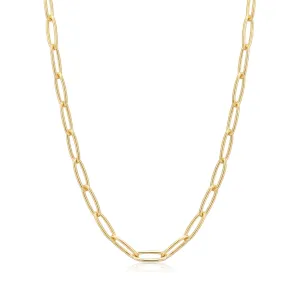 Gold Paperclip Chunky Chain Necklace