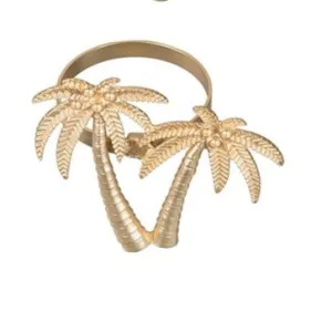 Golden Twin Palm Napkin RIng