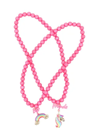 Great Pretenders Rainbow Unicorn Best Friends Necklace Set