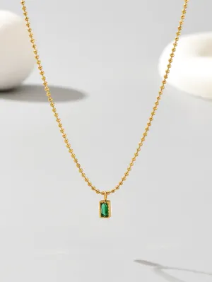 Green Rhinestone Pendant Necklace for Women Girls Accessories Jewelry Gifts Gift