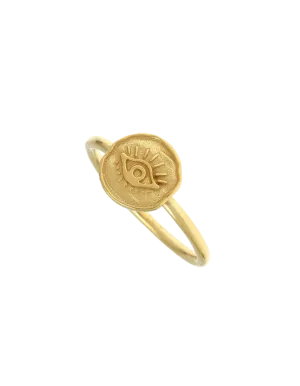 Gregio Symbolic Eye Sun Ring - Gold