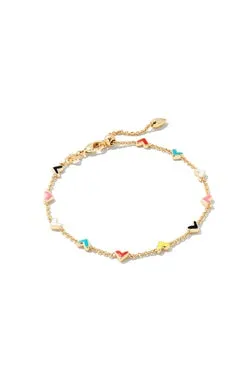 Haven Heart Delicate Chain Bracelet Gold Multi Mix