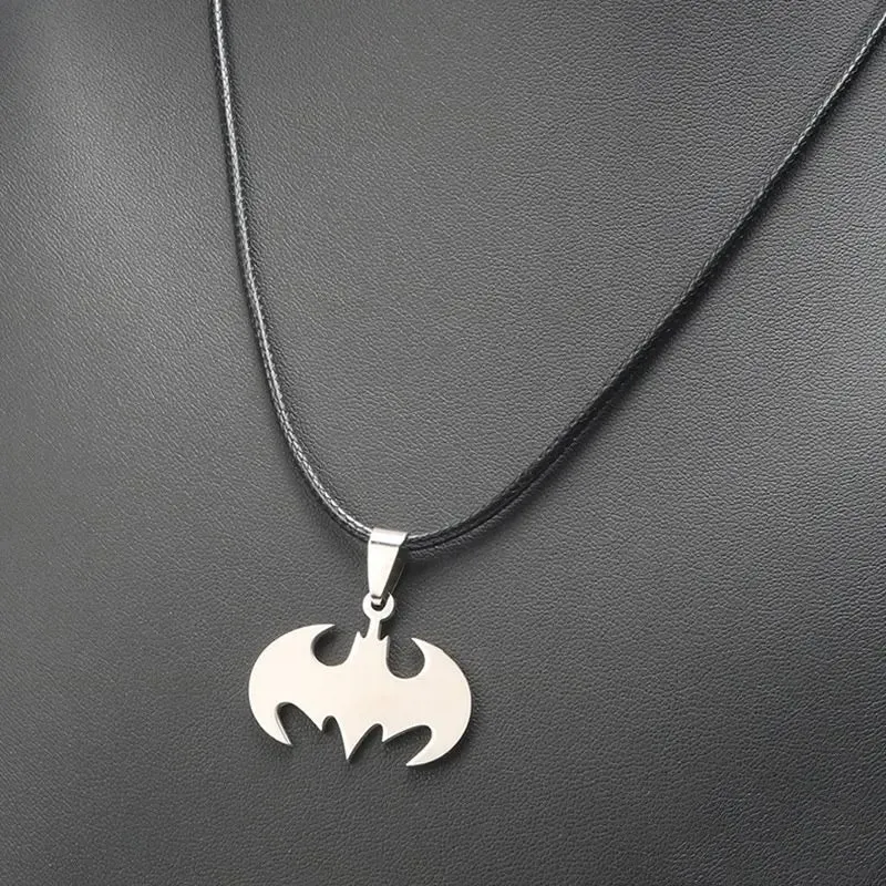 Hot-Selling Stainless Steel Necklace Bat Six-Pointed Star Cross Titanium Steel Necklaces for Men and Women Pendant Jewelry Gifts