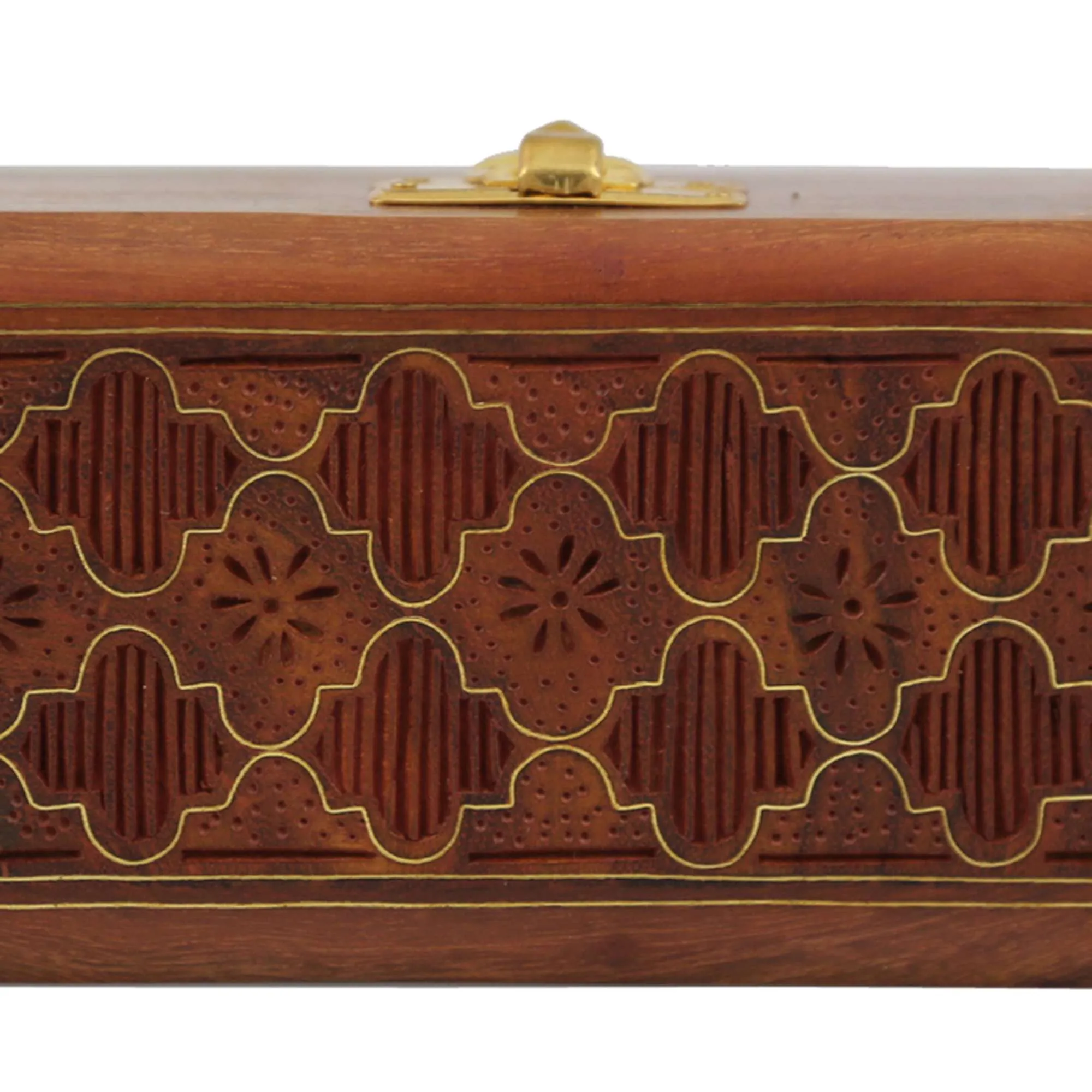 Indian Jewelry Holder - 8 x 2.5 x 2 Inch Small Wood Box - Jewelry Boxes for Bracelet - Present for Her