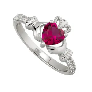 July Claddagh Birthstone Ring