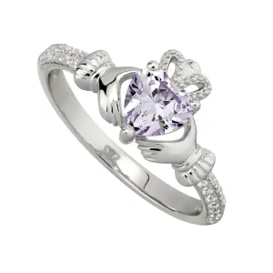 June Claddagh Birthstone Ring