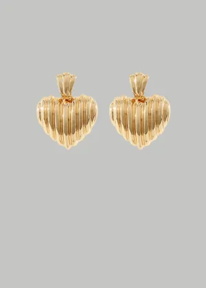 Kaylee Textured Bold Heart Earrings