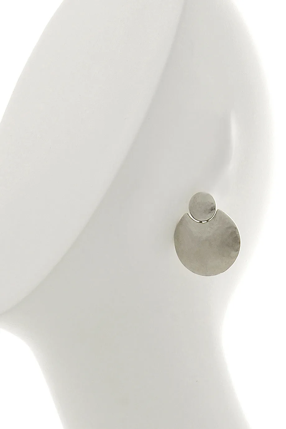 KENNETH JAY LANE ECLIPSE Silver Hammered Earrings