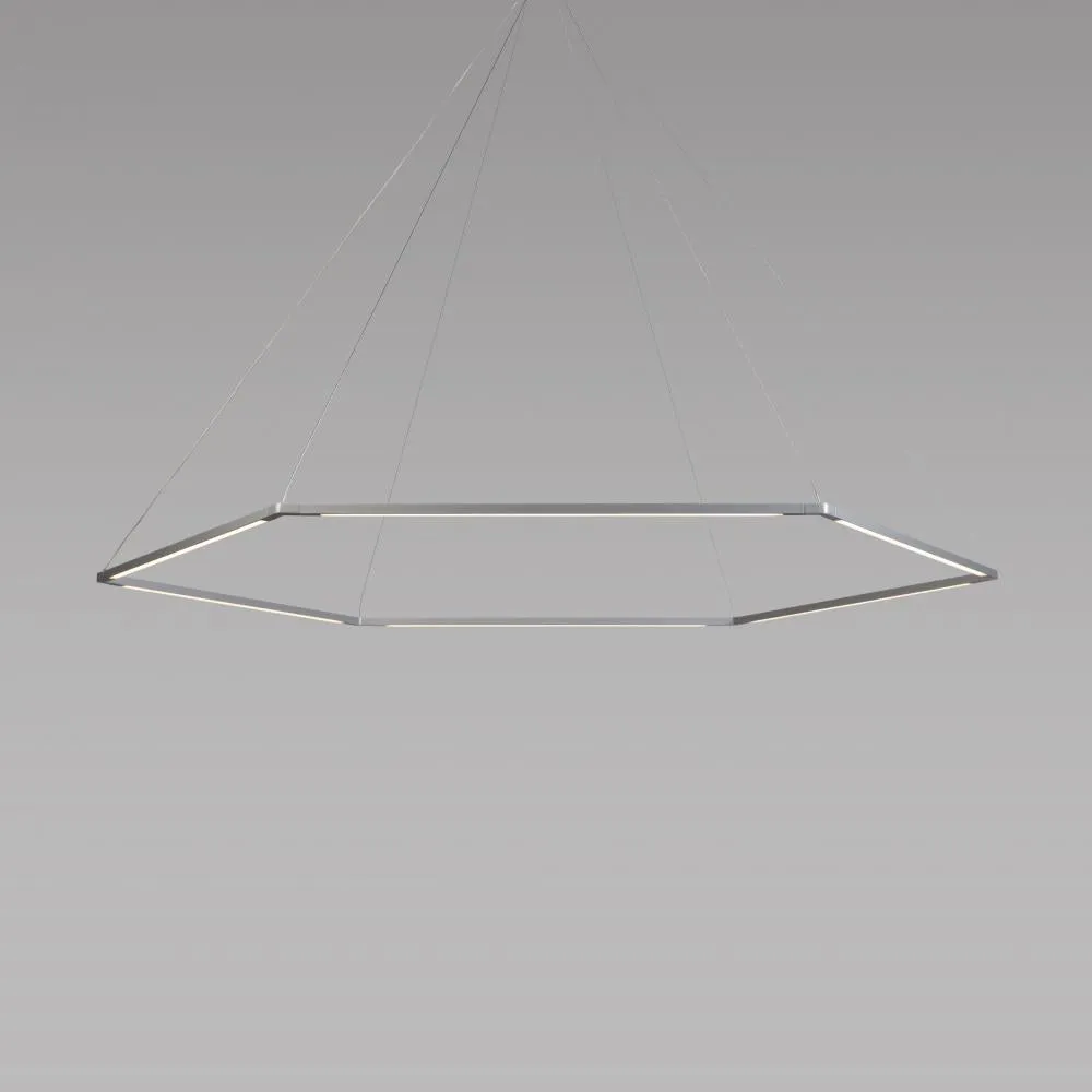 Koncept Inc Z-Bar Pendant Medium Honeycomb, Soft Warm, Silver, 52" x 45" ZBP-24-H-SW-SIL-CNP