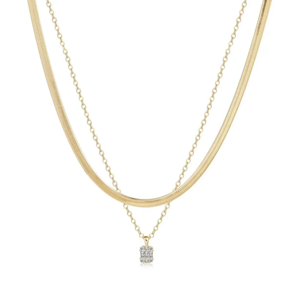 Kyerlyn Large Square Diamond Pendant Necklaces