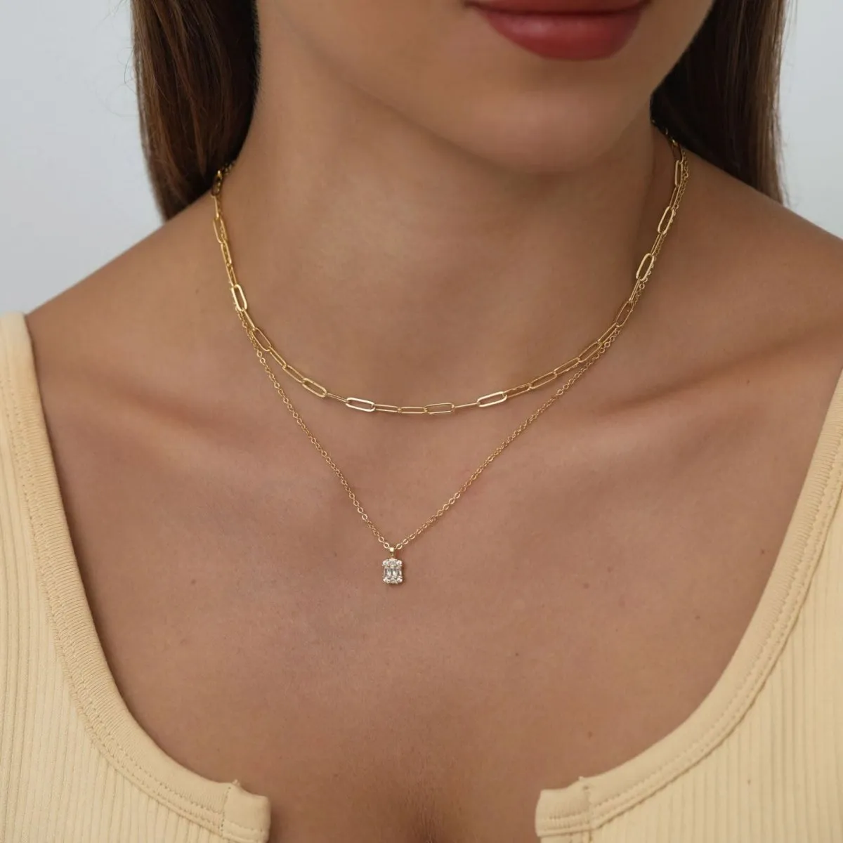 Kyerlyn Large Square Diamond Pendant Necklaces